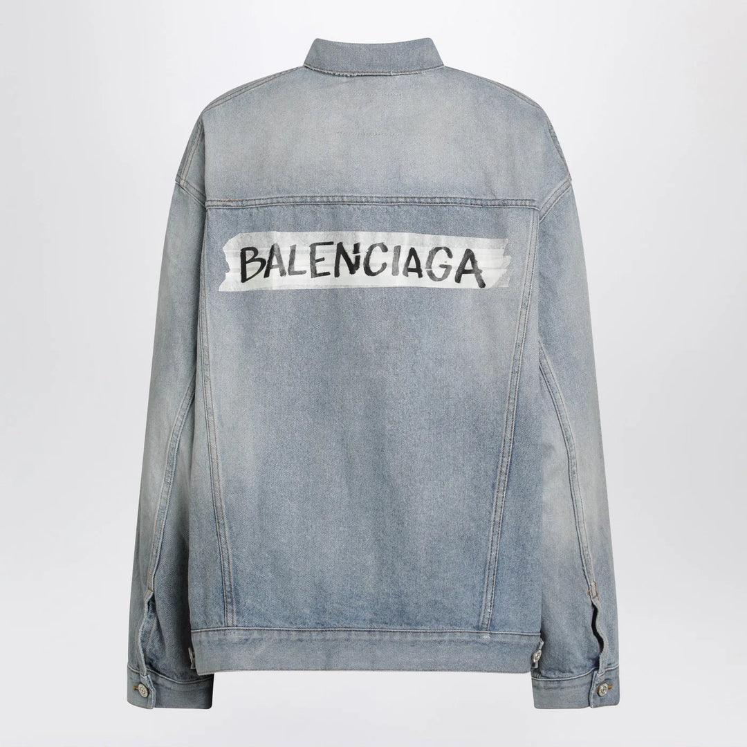 Balenciaga - Light blue vintage-effect denim jacket