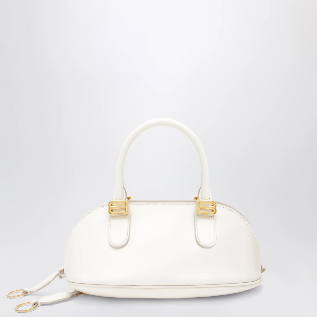 Balenciaga - Cream leather Bolero Mini bowling bag