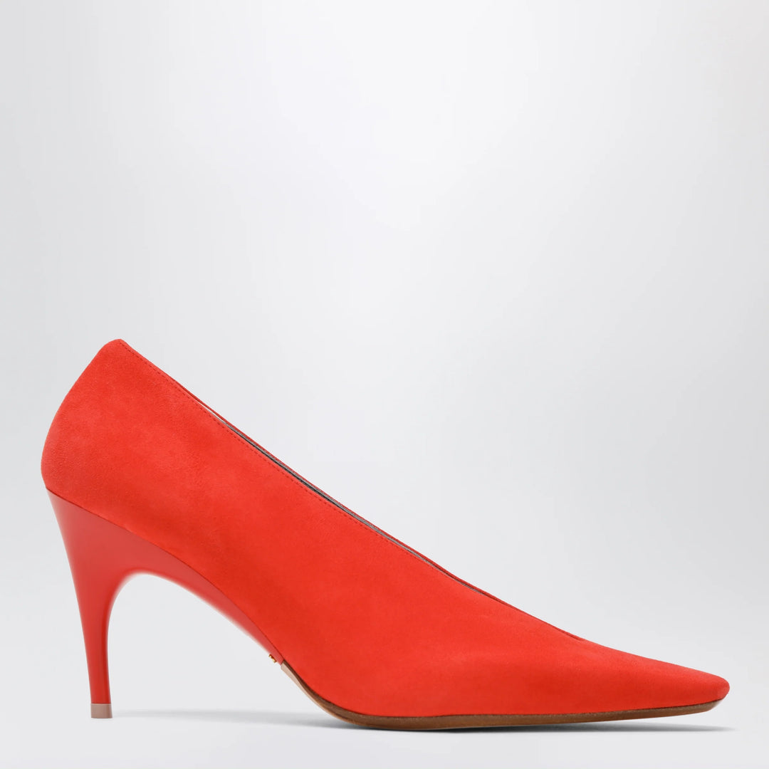 Balenciaga - Duchesse 90 mm suede goatskin pumps in tangerine