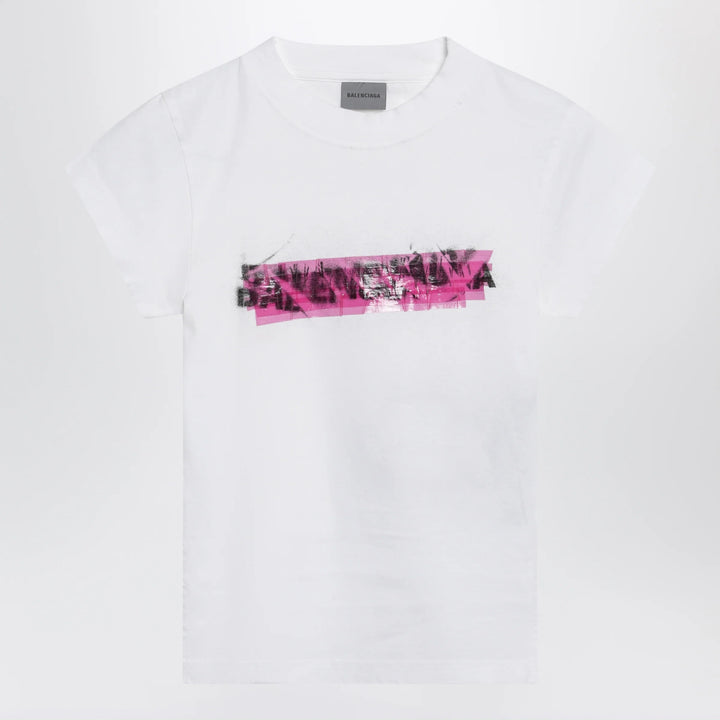 Balenciaga - Messy Spray T-shirt with cut-out back in white cotton