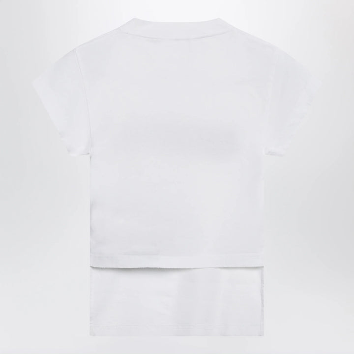 Balenciaga - Messy Spray T-shirt with cut-out back in white cotton