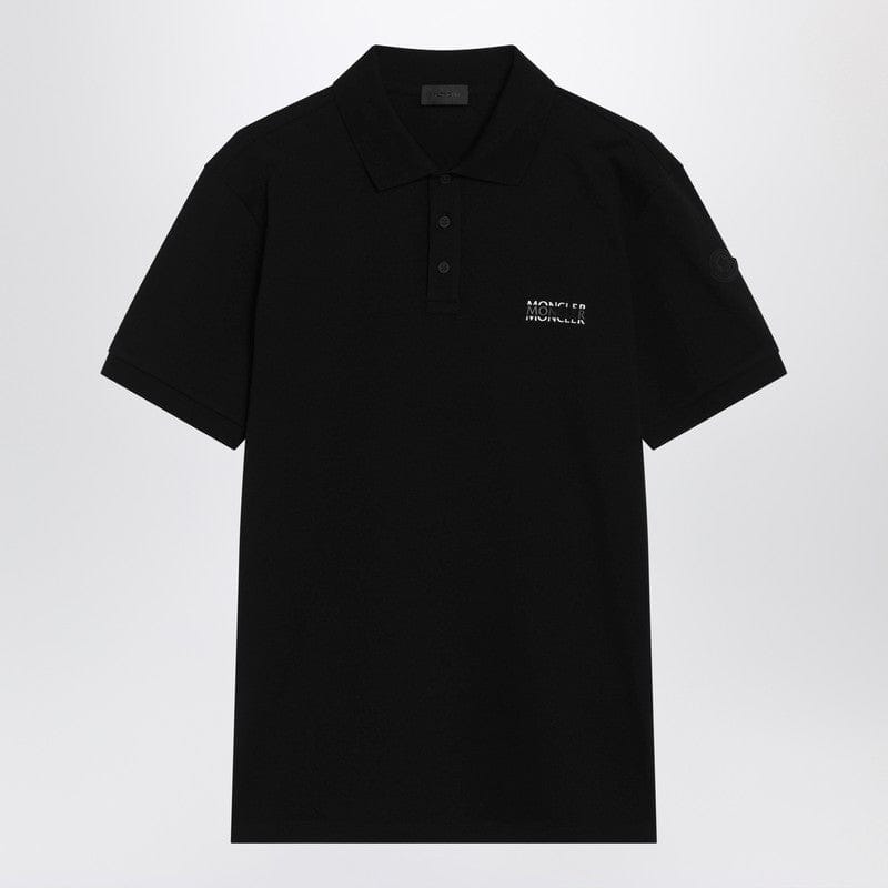 Shirts & Tops Moncler - Black cotton pique polo shirt with logo - M Brand