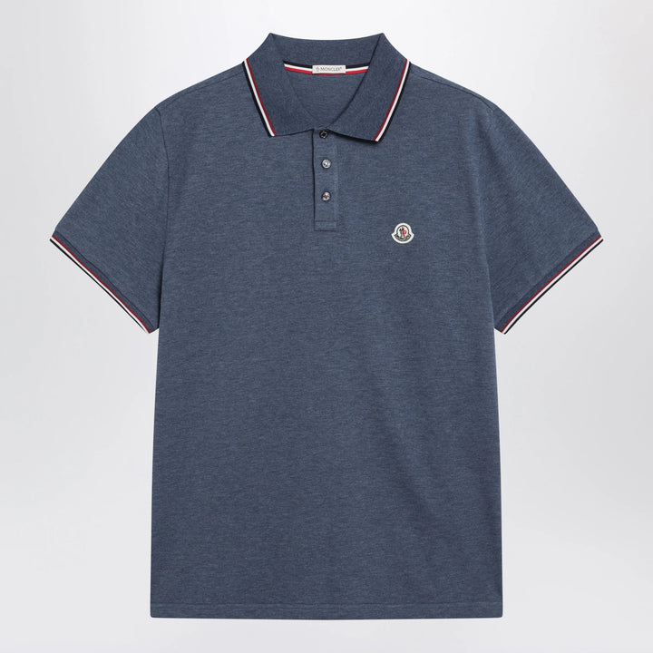 Moncler - Light blue short-sleeve polo shirt