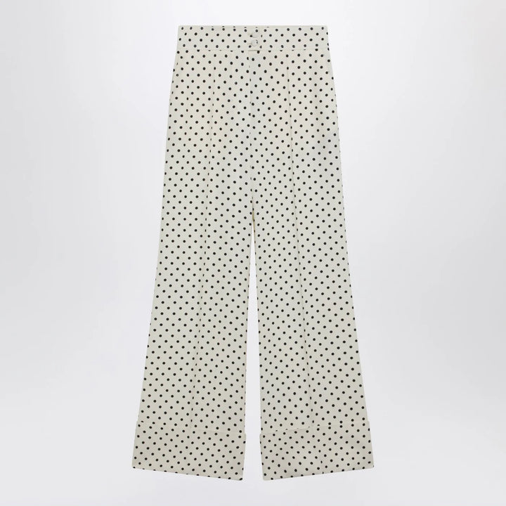 Valentino - Ivory supergran trousers with Plusdepois print
