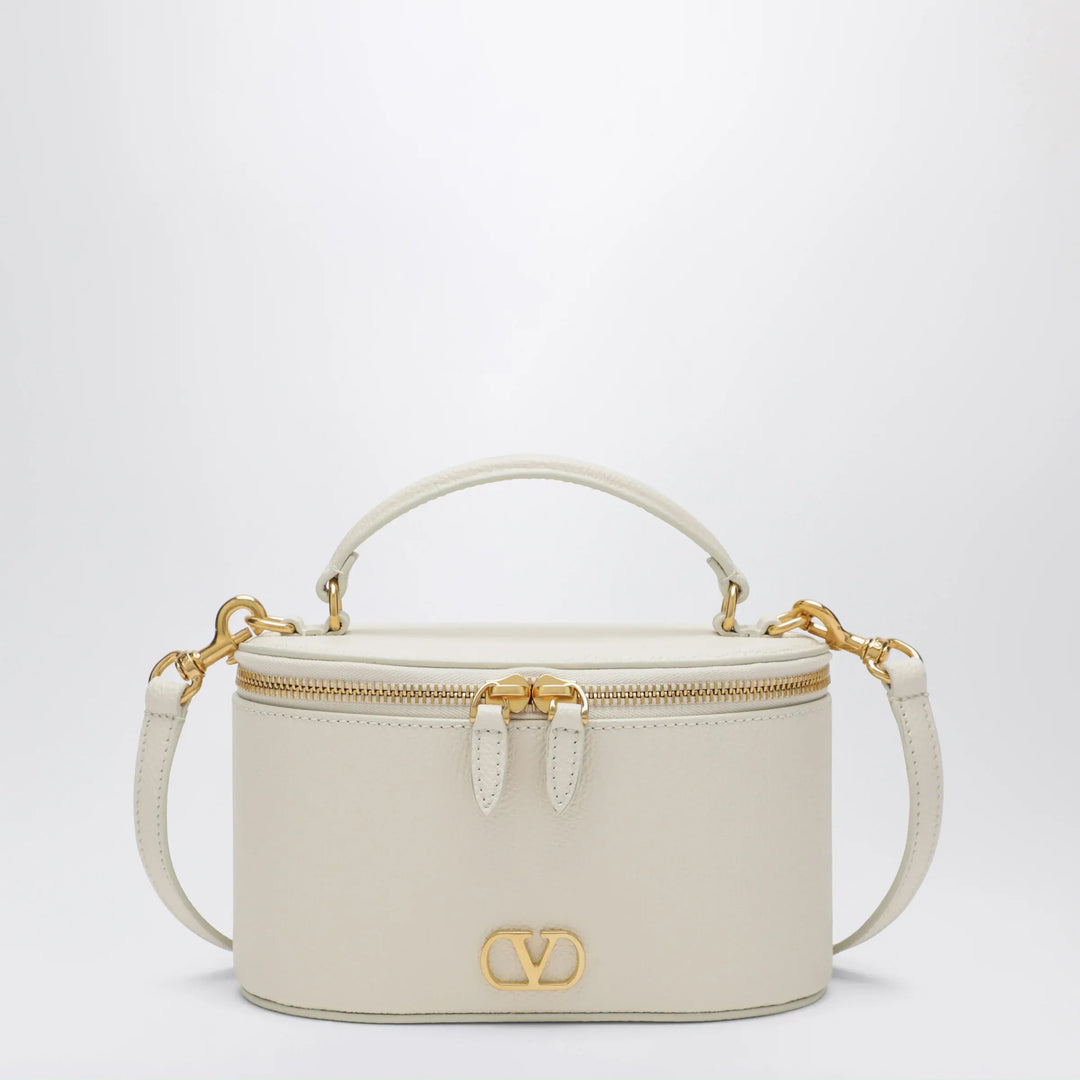 Valentino Garavani - Vlogo Signature Mini Vanity Bag in ivory grained calfskin