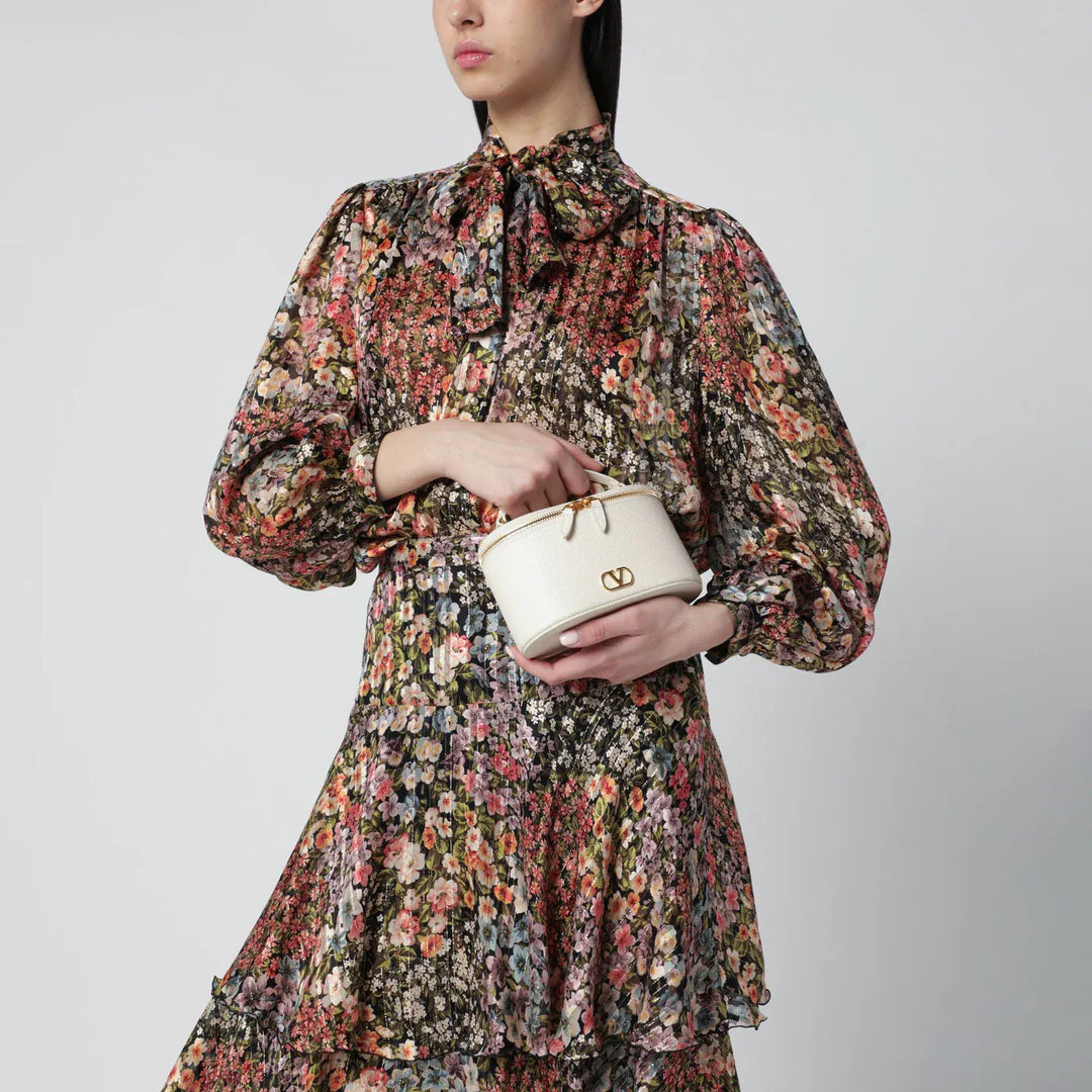 Valentino Garavani - Vlogo Signature Mini Vanity Bag in ivory grained calfskin