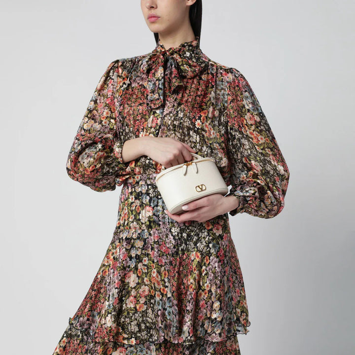 Valentino Garavani - Vlogo Signature Mini Vanity Bag in ivory grained calfskin