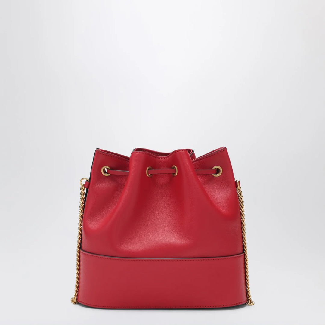 Valentino Garavani - Vlogo red leather bucket bag
