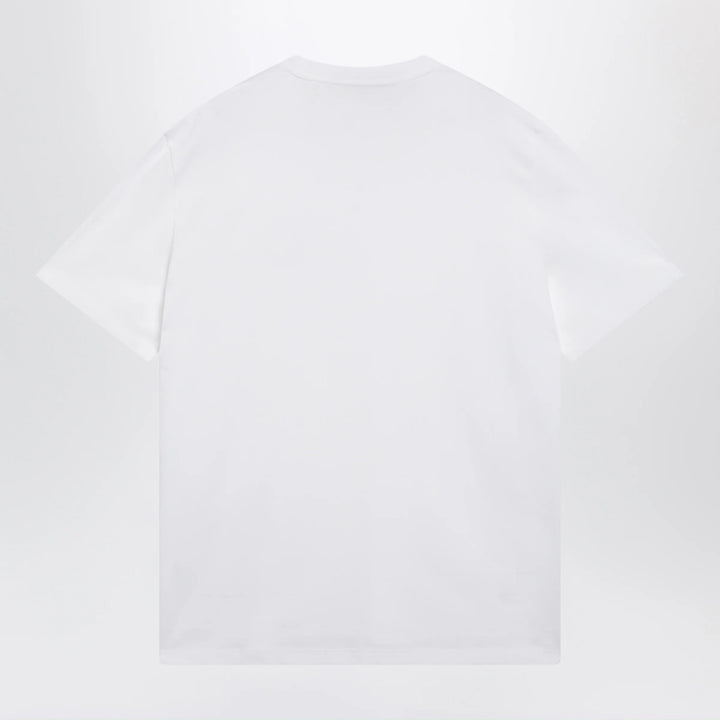 Valentino - White cotton T-shirt with VLogo embroidery