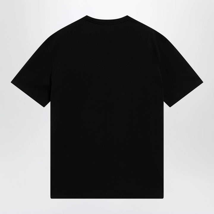 Valentino - Black cotton T-shirt with VLogo embroidery