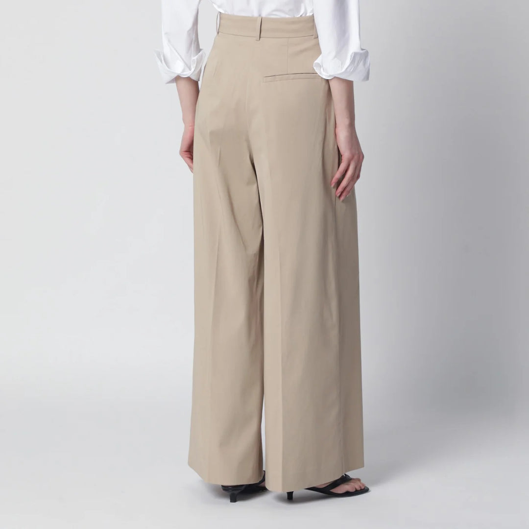 ANINE BING - Beige Lou trousers with pleats