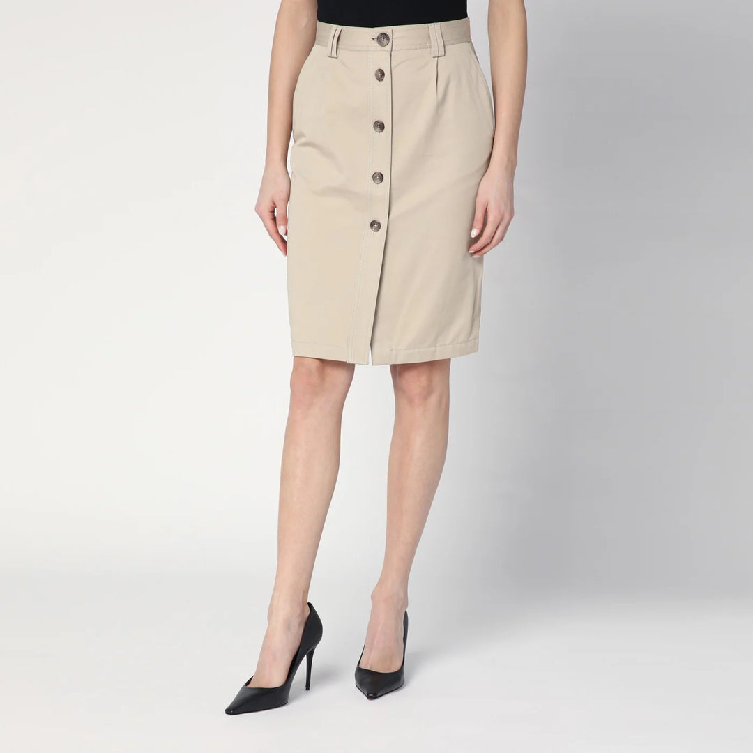 ANINE BING - Beige buttoned pencil skirt
