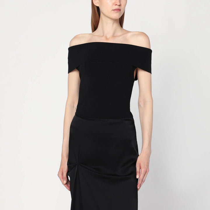 ANINE BING - Black viscose-blend top