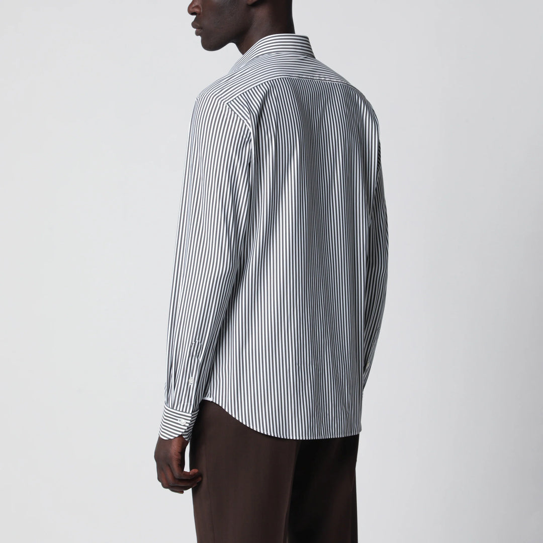 XACUS - White Active Striped Tailor Fit Shirt