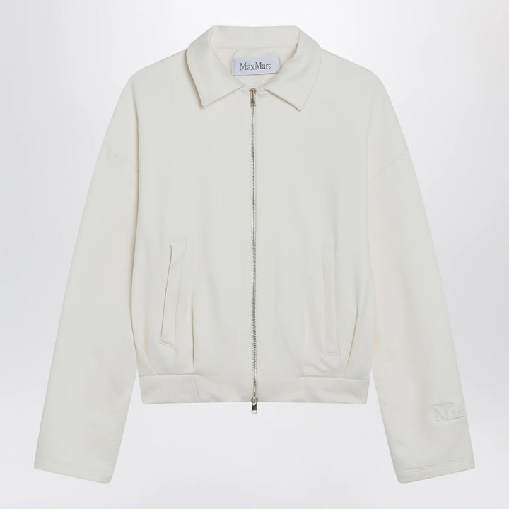 Max Mara - White cropped sweatshirt in silk blend