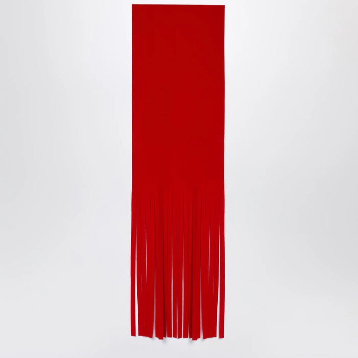 Sportmax - Red Wool Scarf with Fringes