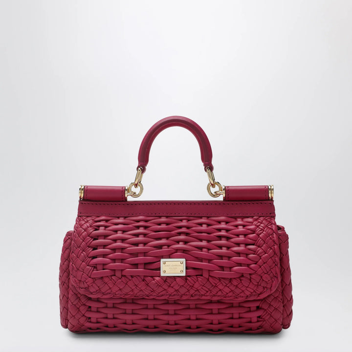 Dolce&amp;Gabbana - Sicily mini woven nappa leather bag in hibiscus