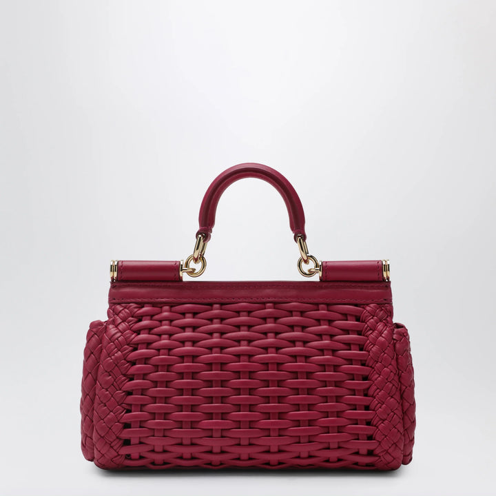 Dolce&amp;Gabbana - Sicily mini woven nappa leather bag in hibiscus