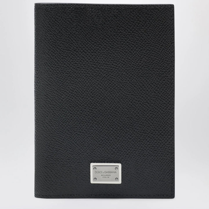 Dolce&amp;Gabbana - Black passport holder with logo plaque