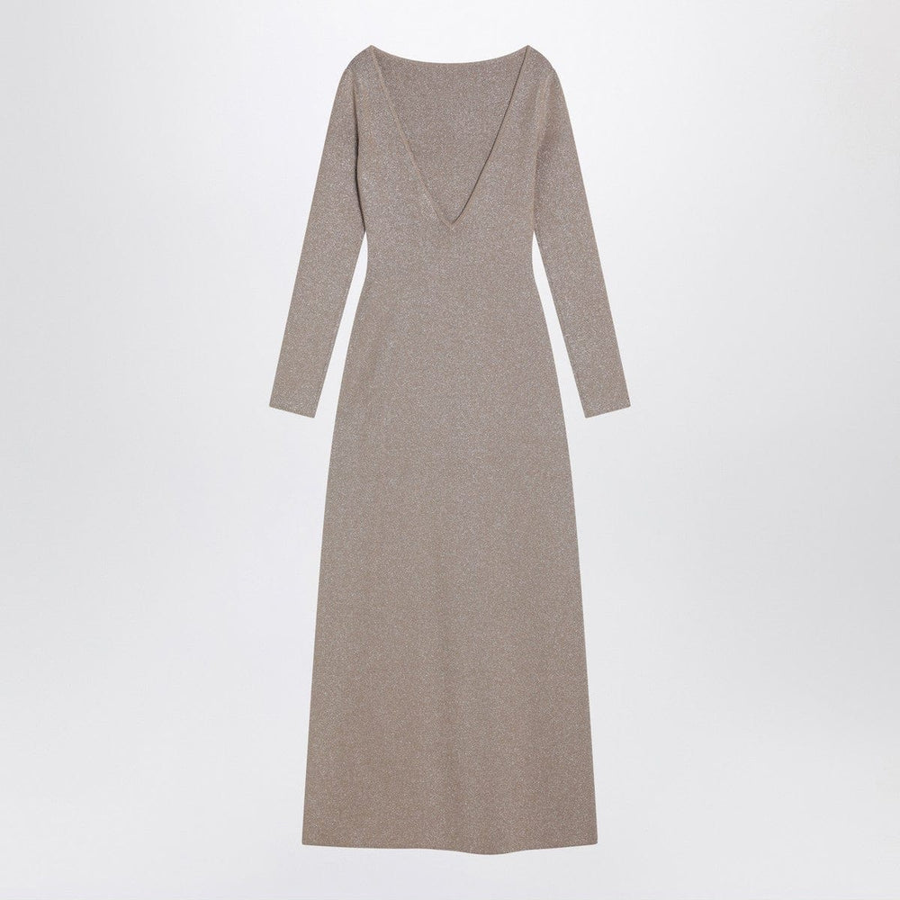 Dresses Max Mara Pianoforte Beige dress in viscose and lurex yarn Brand