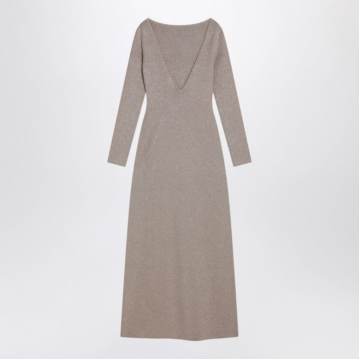 Dresses Max Mara Pianoforte Beige dress in viscose and lurex yarn Brand