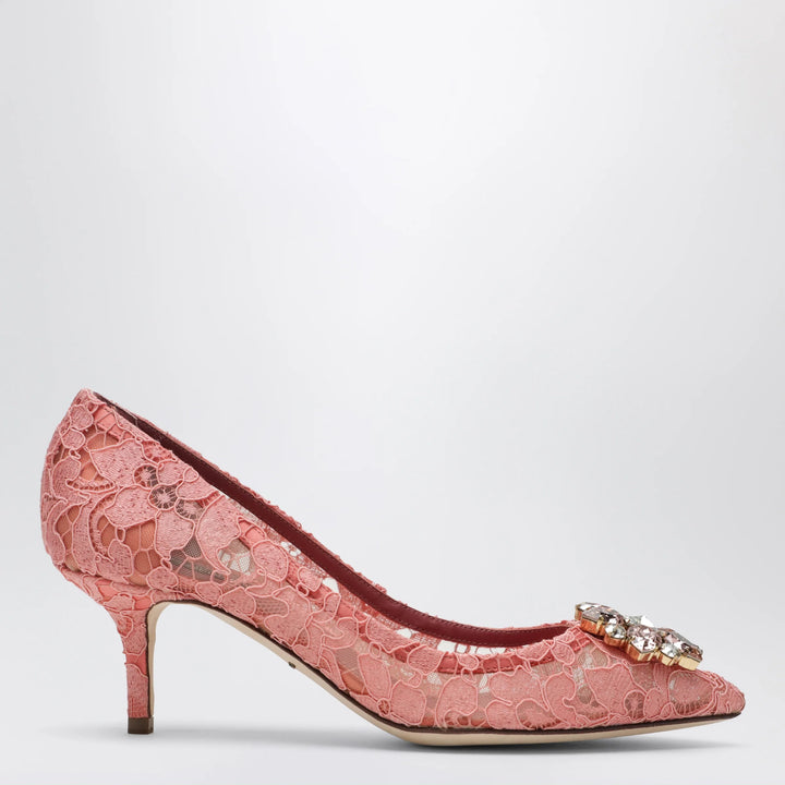 Dolce&amp;Gabbana - Bellucci Taormina lace pumps with crystals in peony