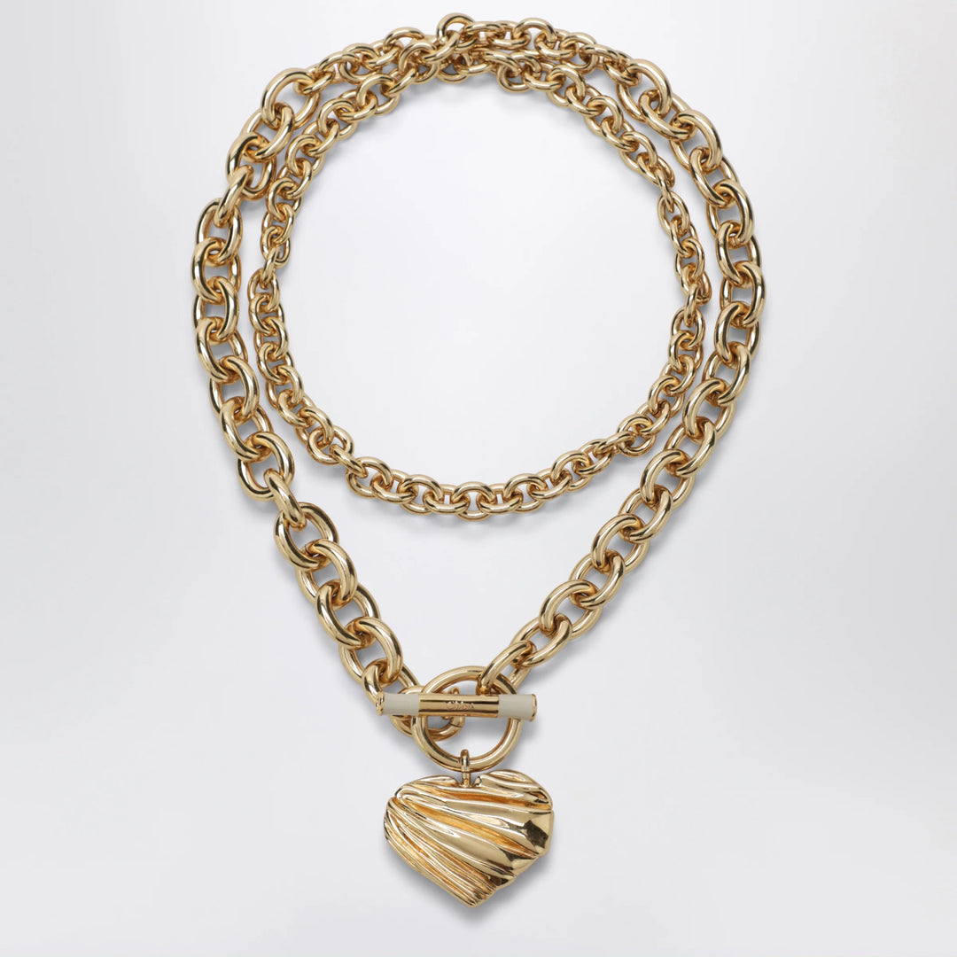 Chloé - Gold/Ivory heart chain necklace