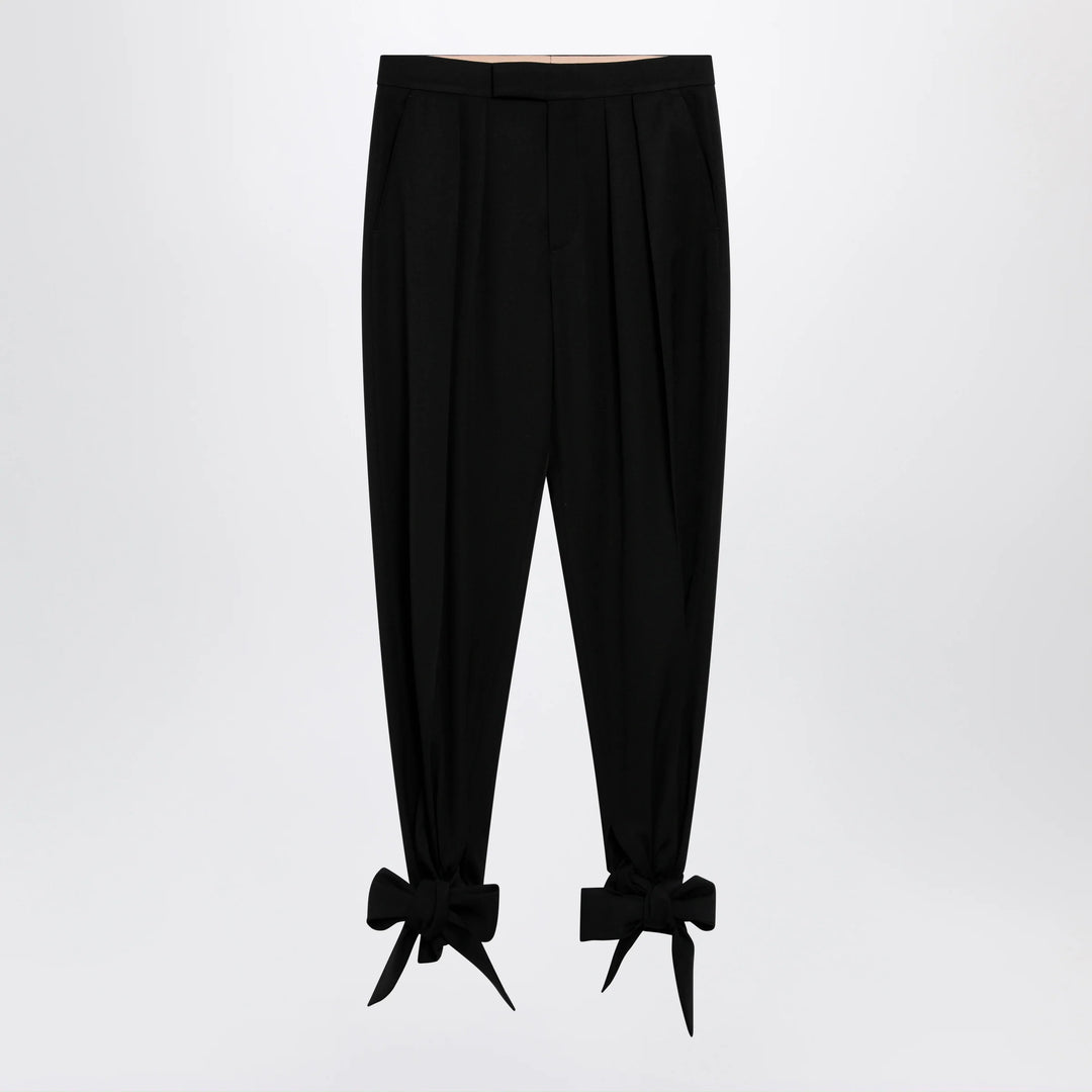 Chloé - Black pleated fluid crêpe de chine trousers