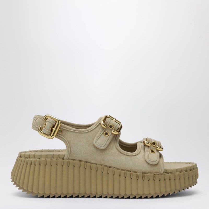 Shoes Chloé - Nama wedge sandals in sand - 37 IT Brand