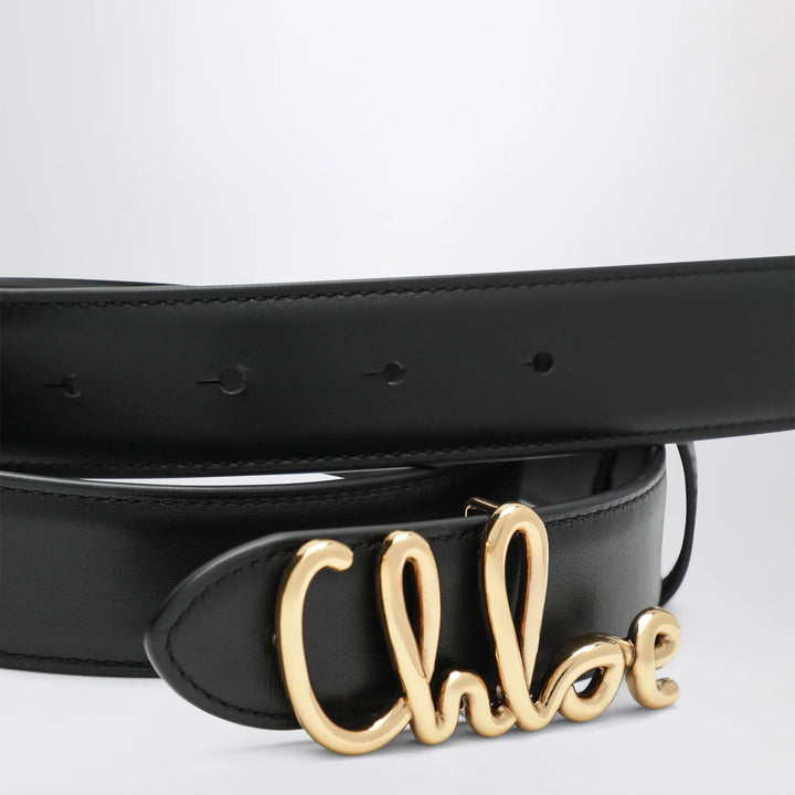 Chloé - Iconic calfskin leather belt in black