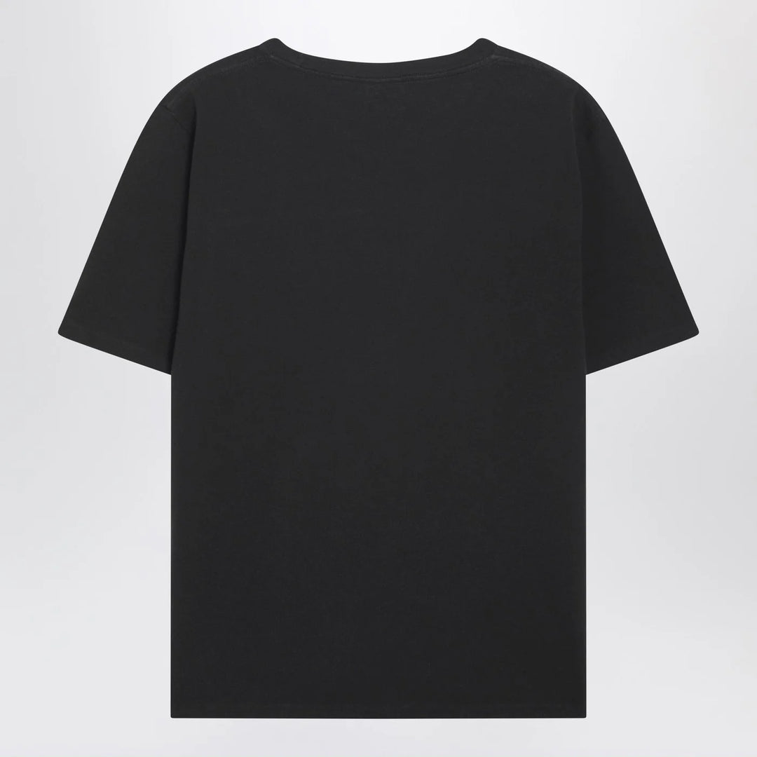 Chloé - Black baby-fit T-shirt with logo and flamingo print