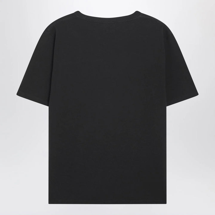 Chloé - Black baby-fit T-shirt with logo and flamingo print