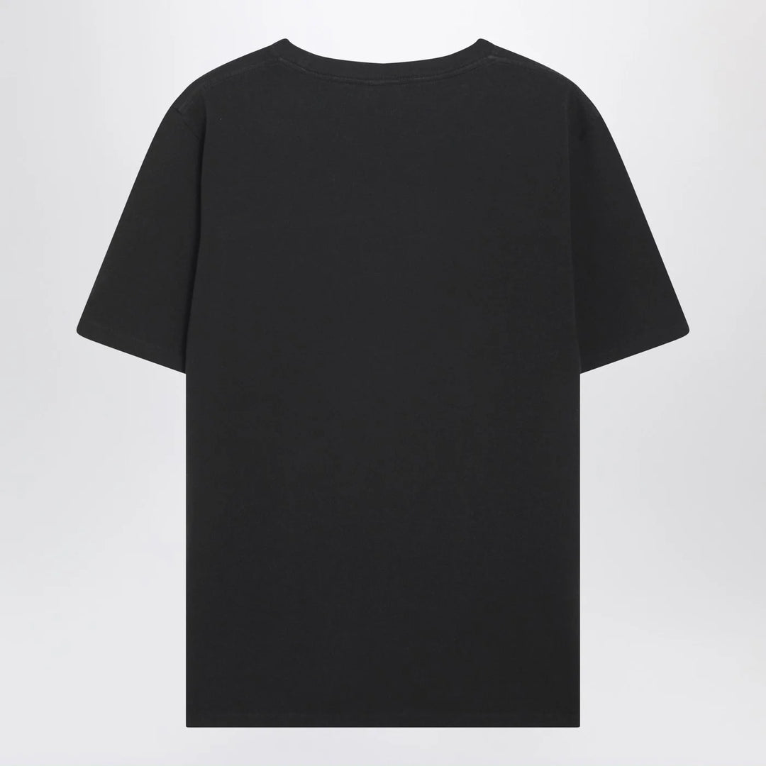 Chloé - Black oversized T-shirt with logo and flamingo print