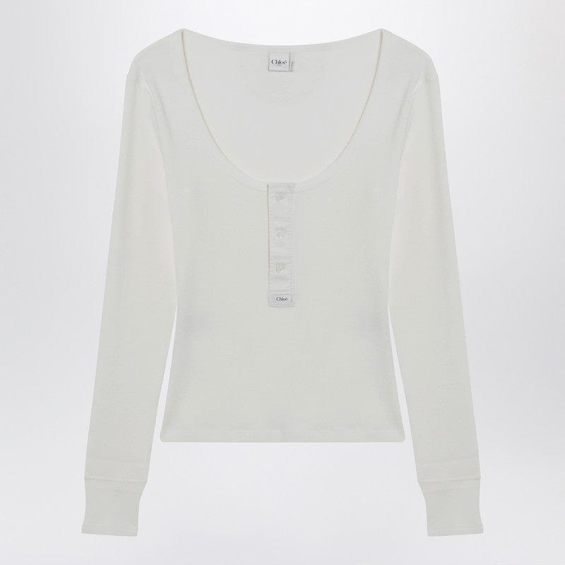 Shirts & Tops Chloé - White Henley cotton jersey top - L Brand