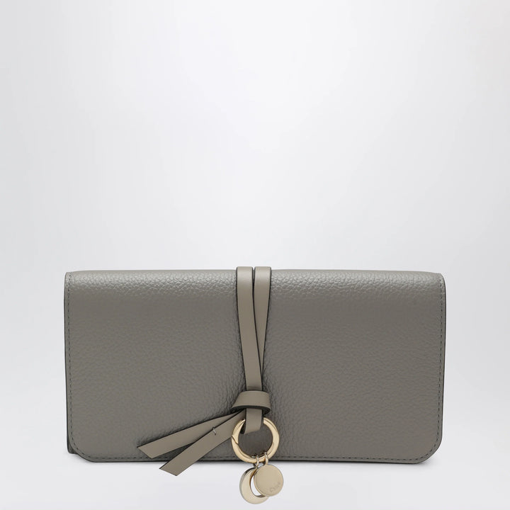 Chloé - Grey Alphabet flap wallet in grained leather