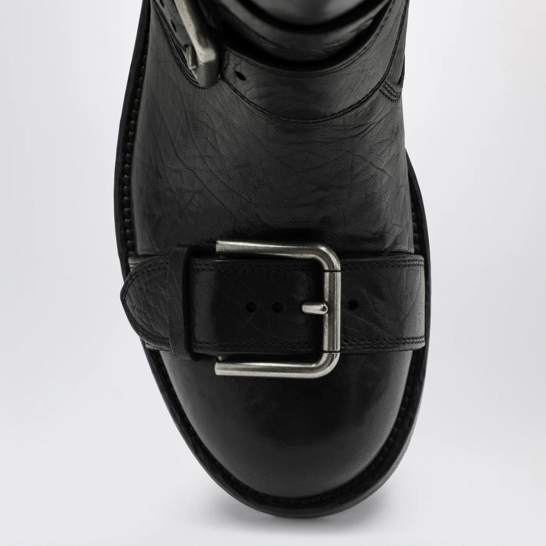 Dolce&amp;Gabbana - Black leather boots with straps