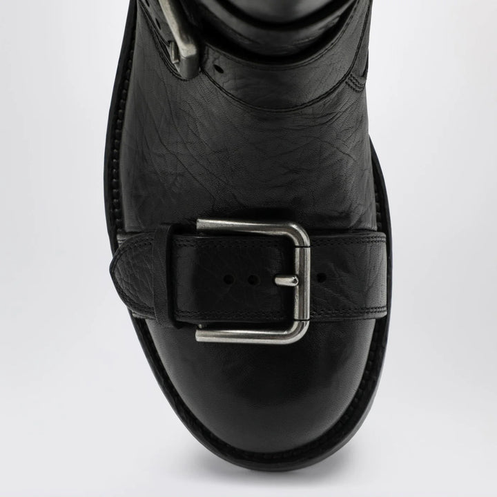 Dolce&amp;Gabbana - Black leather boots with straps