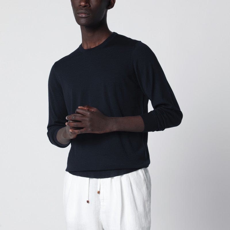 Shirts & Tops Drumohr - Navy blue wool crew-neck sweater - 50 IT Brand