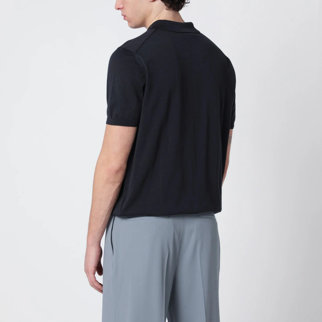 Drumohr - Navy blue cotton polo
