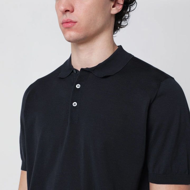 Drumohr - Navy blue cotton polo