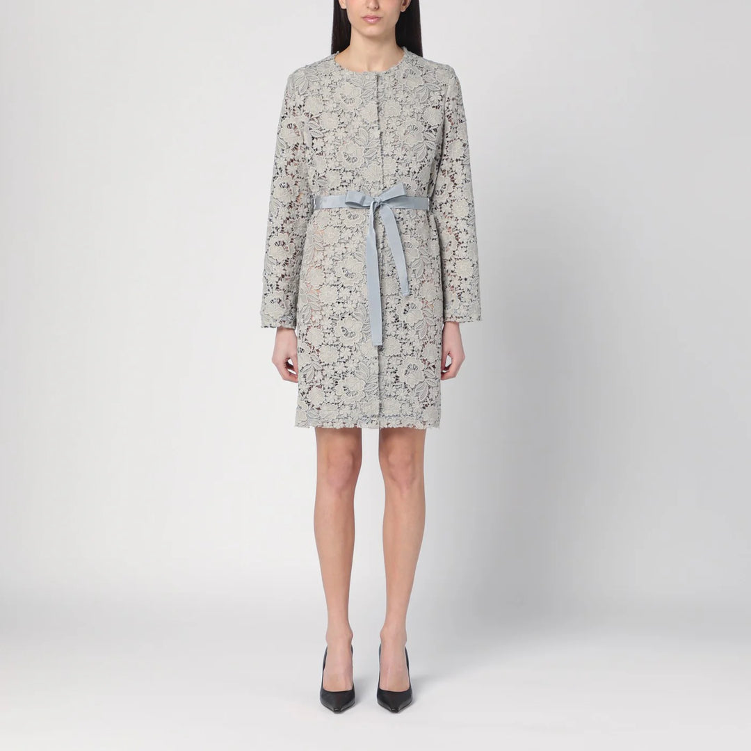 P.A.R.O.S.H. - Light grey lace long jacket