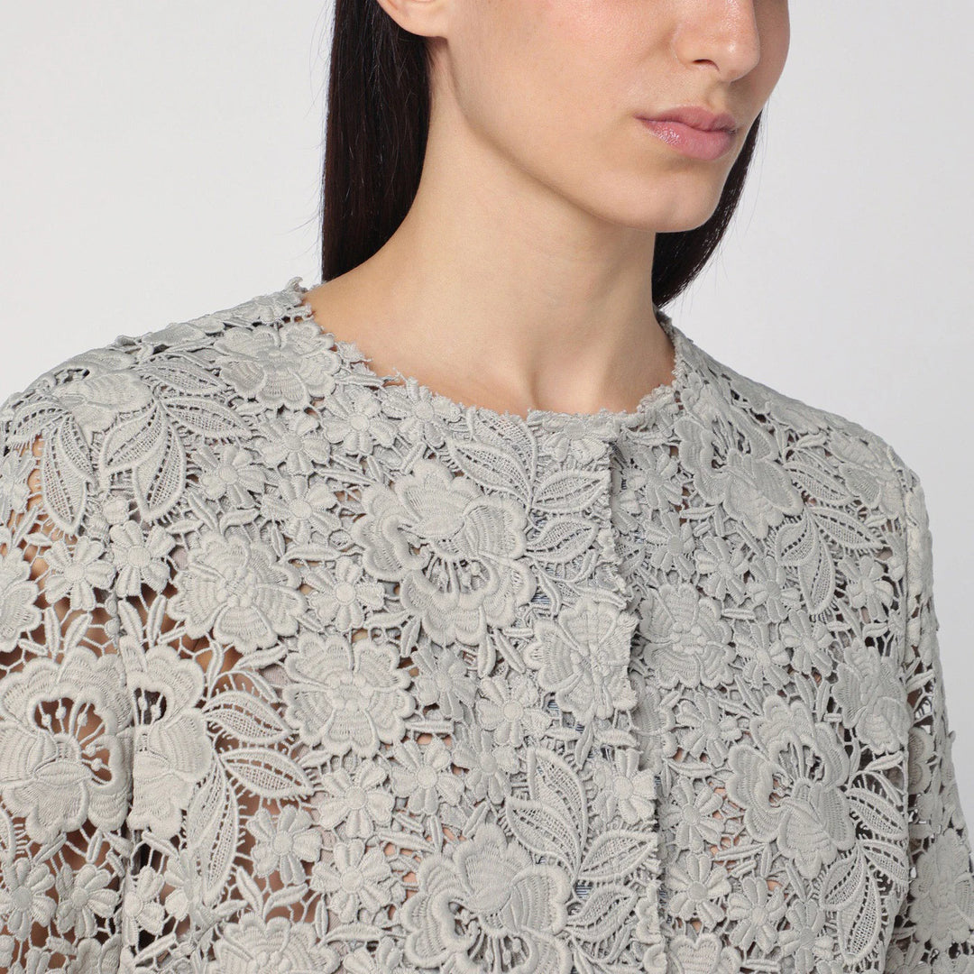 P.A.R.O.S.H. - Light grey lace long jacket