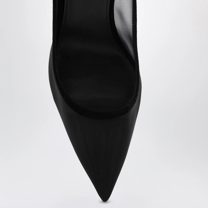 Aquazzura - Black Bow Tie pumps in mesh and suede