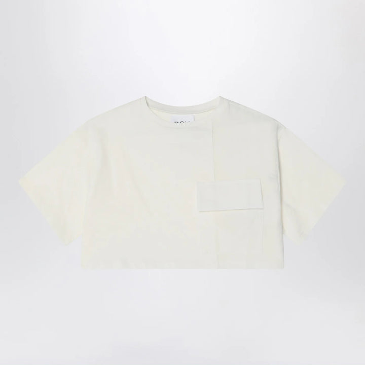 Douuod - Ivory cropped t-shirt in cotton