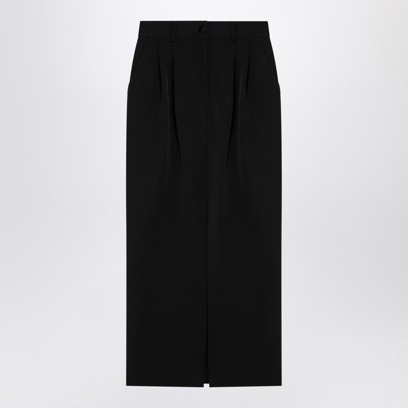 Dolce & Gabbana Dolce&Gabbana Black gabardine wool pencil skirt