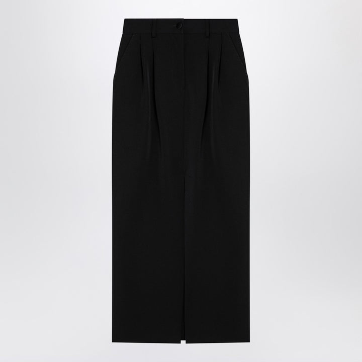 Dolce & Gabbana Dolce&Gabbana Black gabardine wool pencil skirt