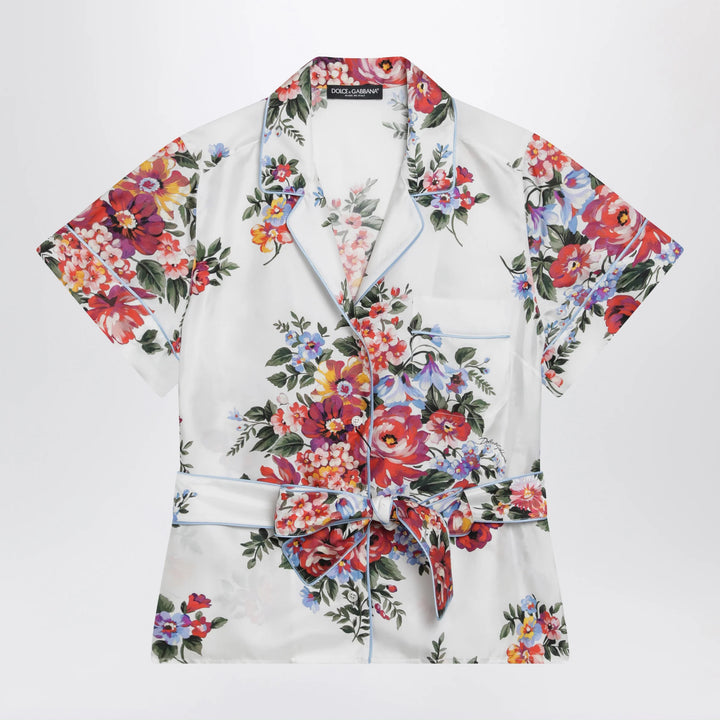 Dolce&amp;Gabbana - Vanity floral-print silk twill shirt in white