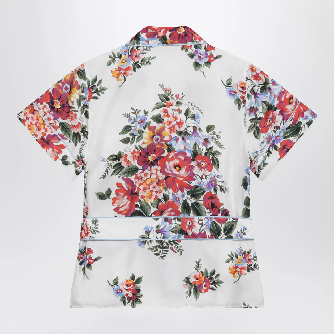 Dolce&amp;Gabbana - Vanity floral-print silk twill shirt in white