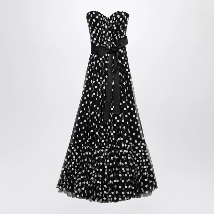 Dolce&amp;Gabbana - Long strapless polka dot tulle dress