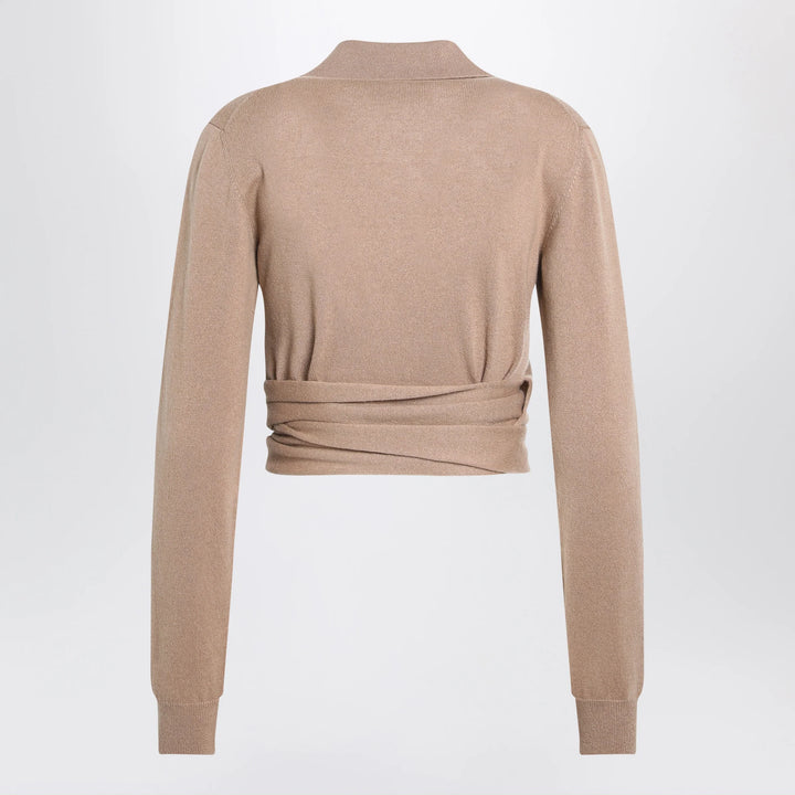 Dolce&amp;Gabbana - Beige wrap cardigan in cashmere